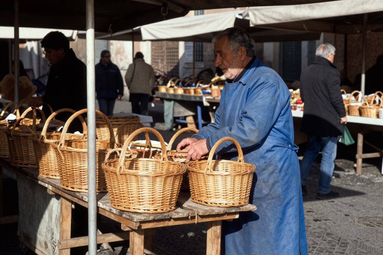 Vendor at Noon Light in Rome in in Rome, Italy