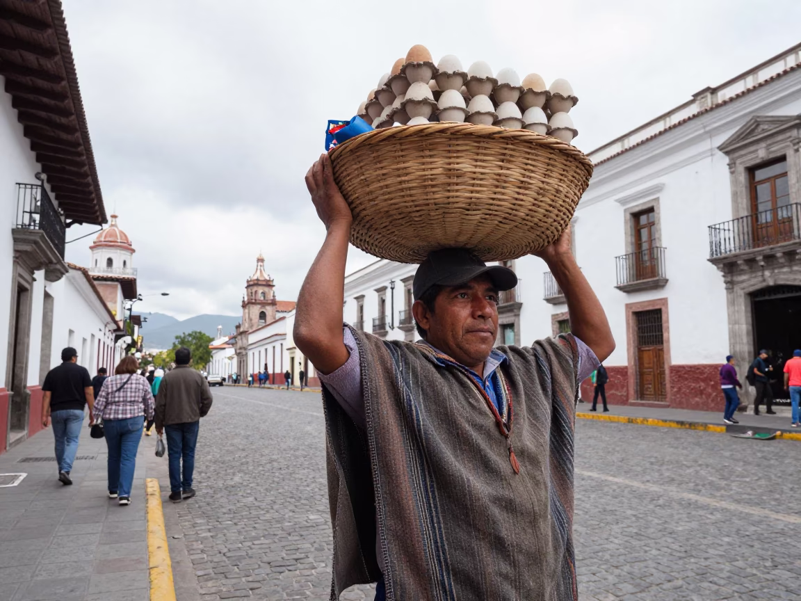 Vendor Basket in Quito in in Quito, Ecuador