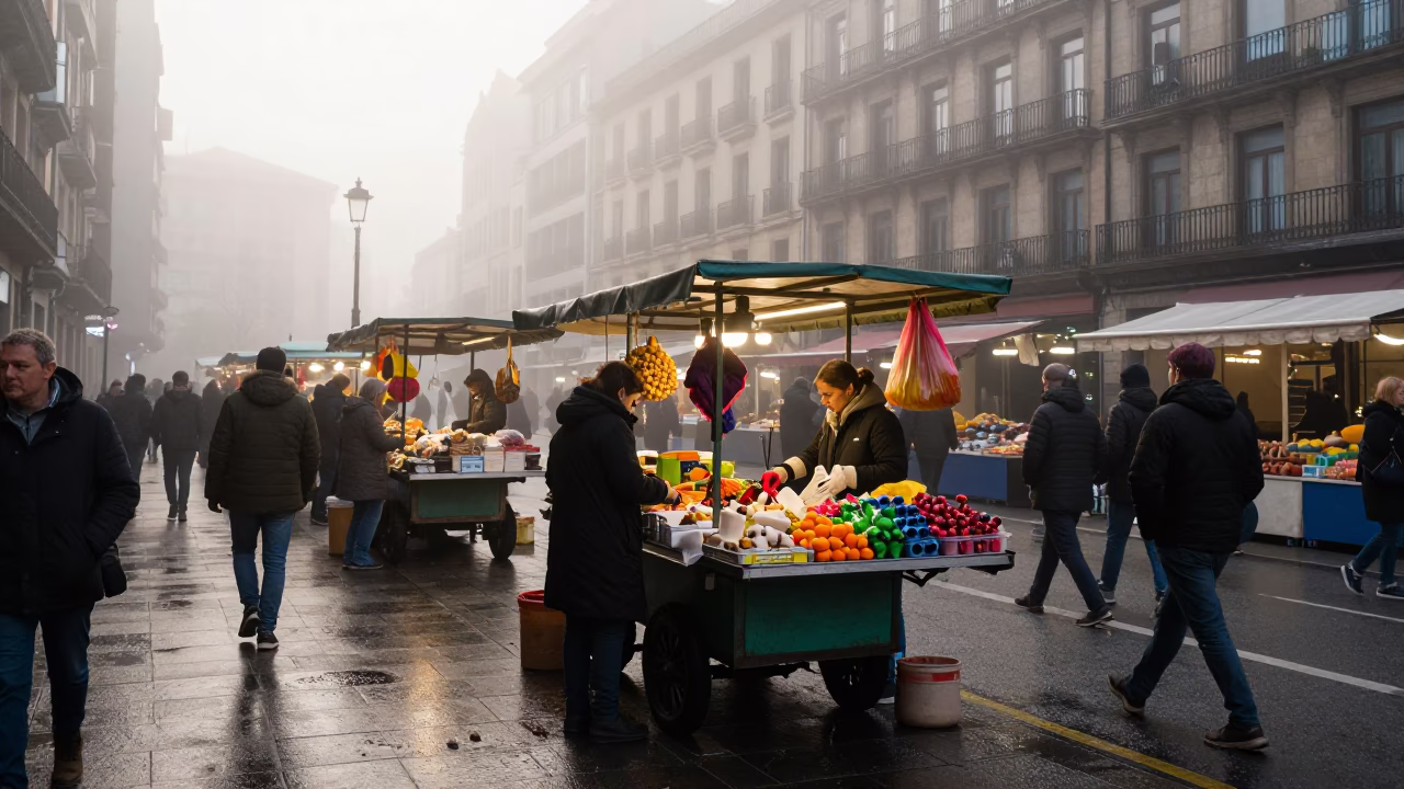 Vendor Cart in Bilbao in in Bilbao, Spain