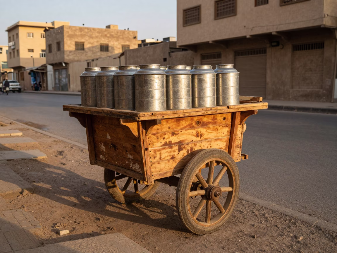 Vendor Cart in Cairo at Golden Hour in in Cairo, Egypt