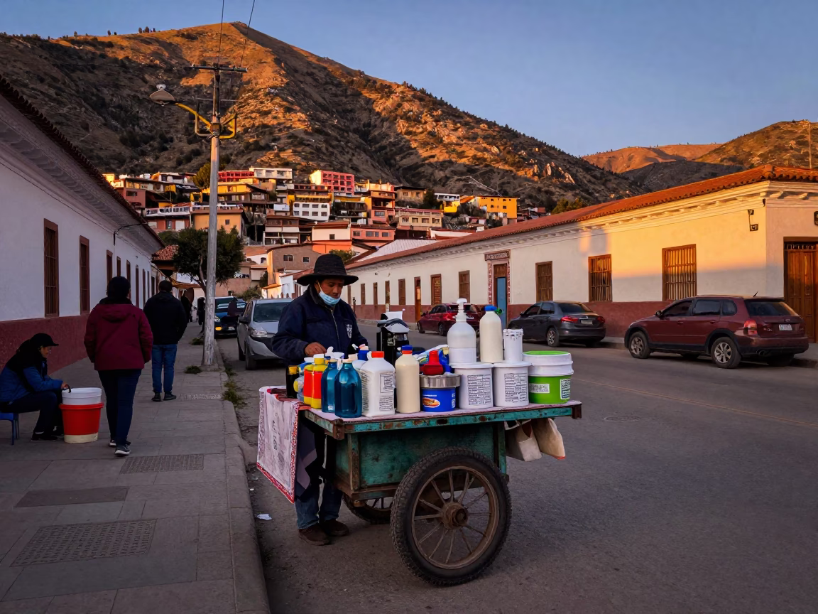 Vendor Cart in La Paz in in La Paz, Bolivia