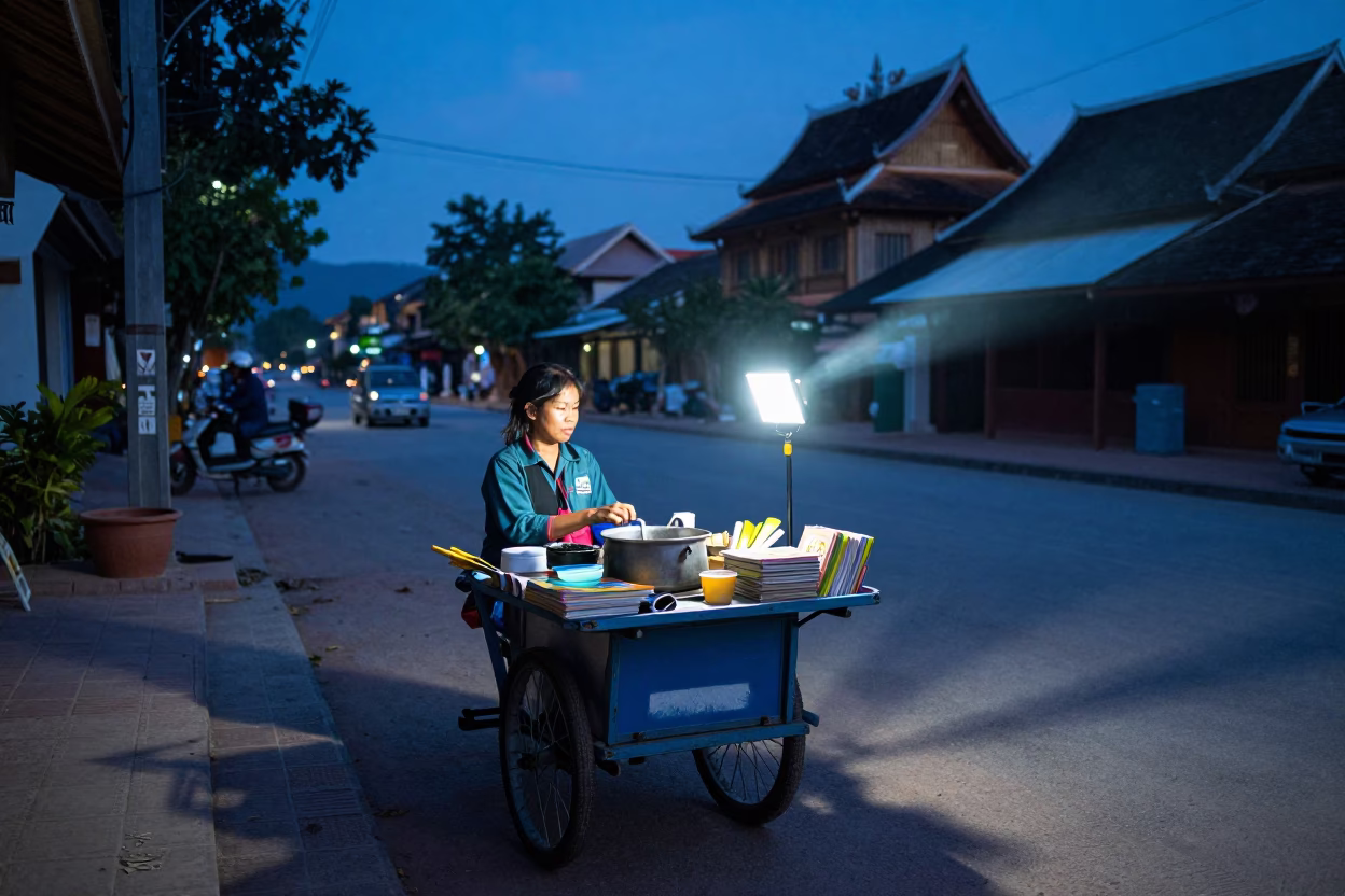 Vendor Cart in Luang Prabang in in Luang Prabang, Laos