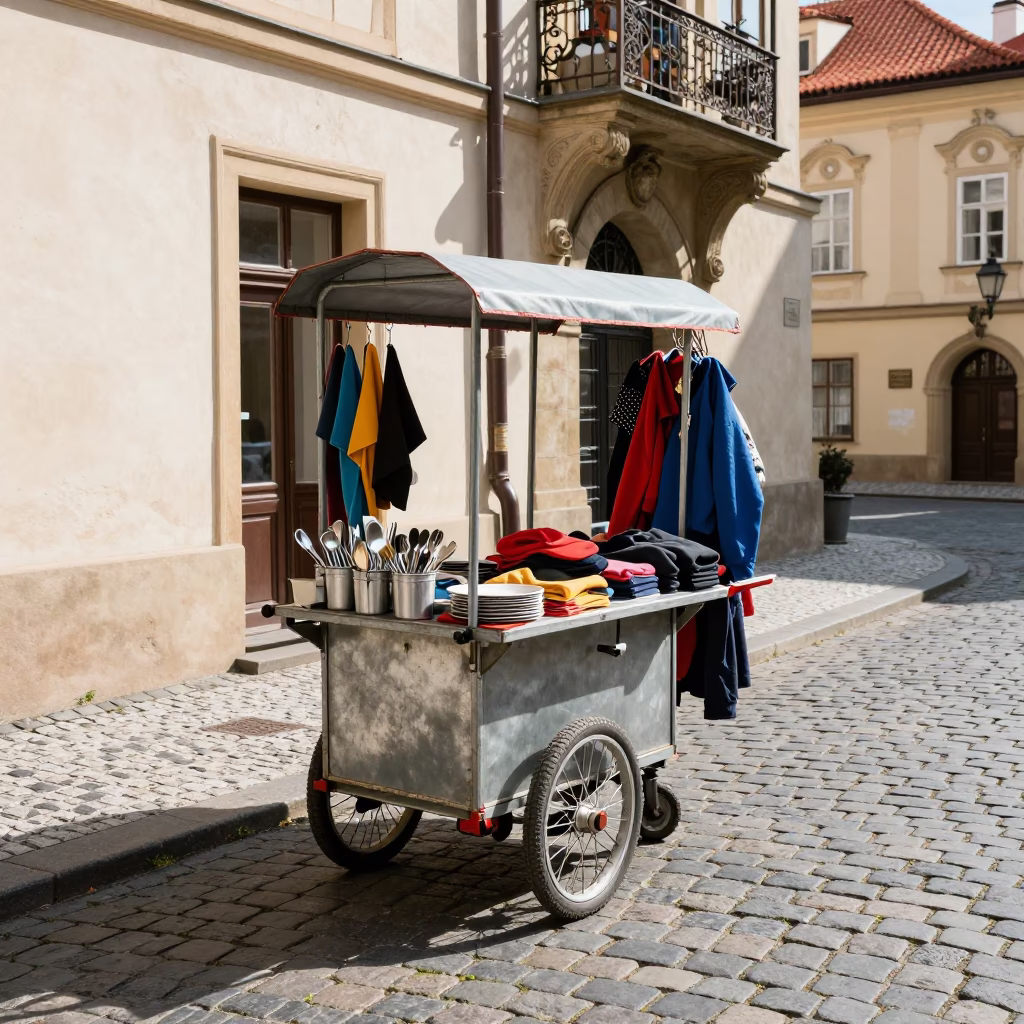 Vendor Cart in Prague in in Prague, Czech Republic