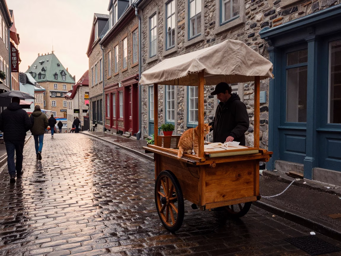 Vendor Cart in Quebec City in in Quebec City, Quebec, Canada