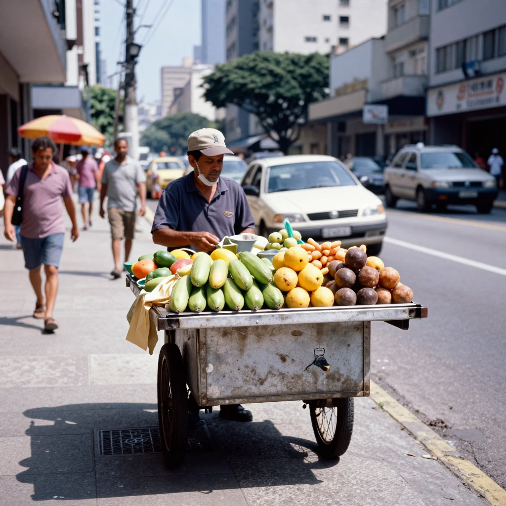 Vendor Cart in São Paulo in in São Paulo, Brazil