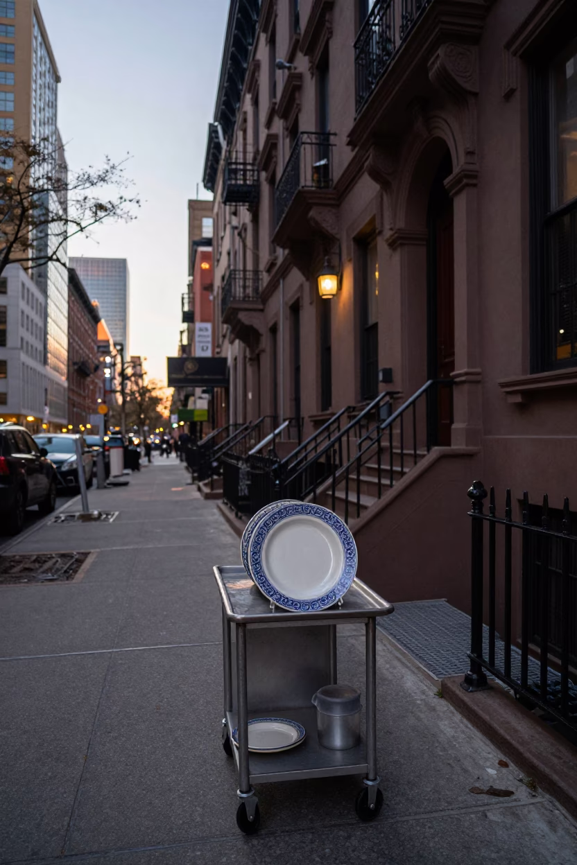 Vendor City in New York at First Light Of Dawn in in New York, New York, United States