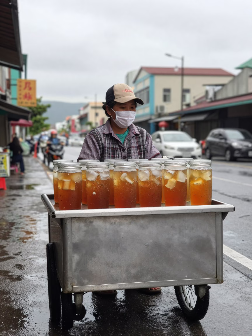 Vendor Condensation at Midday Light in Kaohsiung in in Kaohsiung, Taiwan