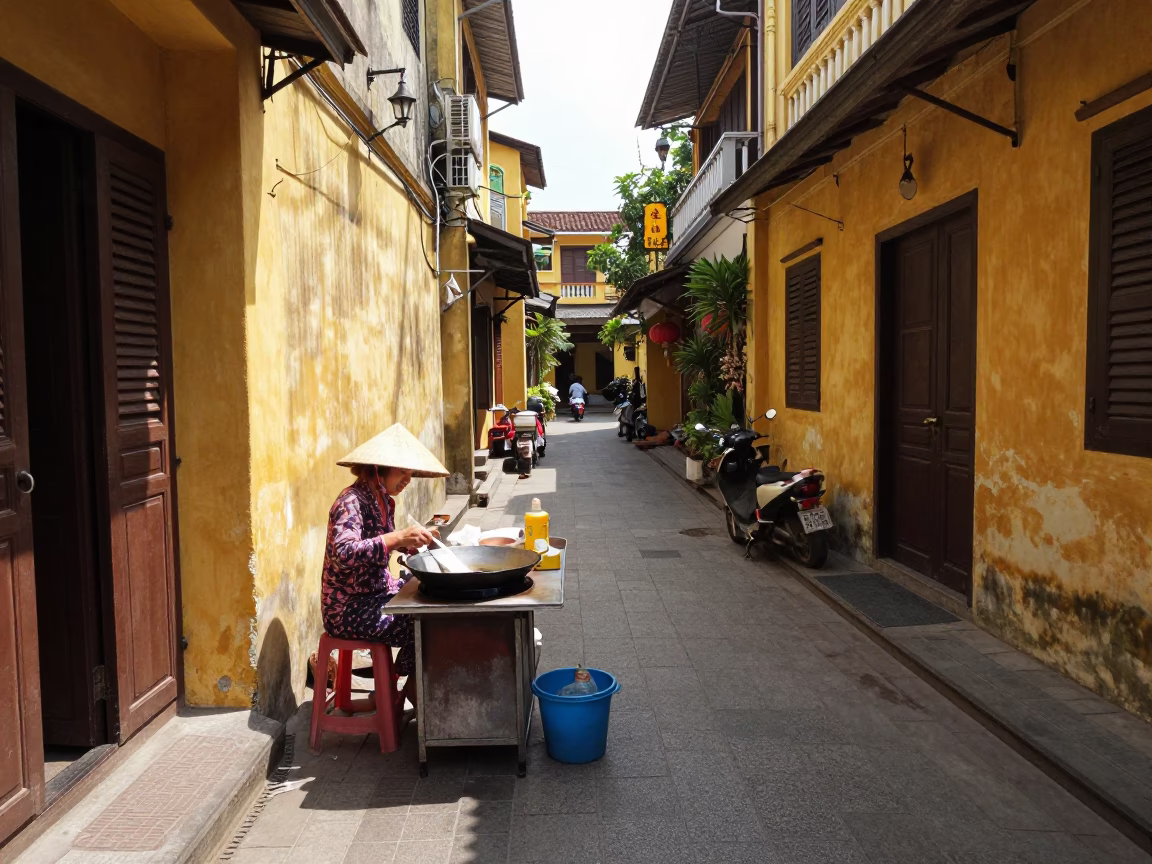 Vendor Cooking in Hoi An in in Hoi An, Vietnam