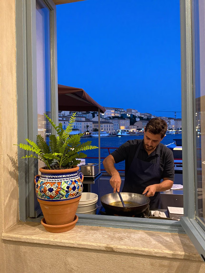 Vendor Cooking in Marseille in in Marseille, France