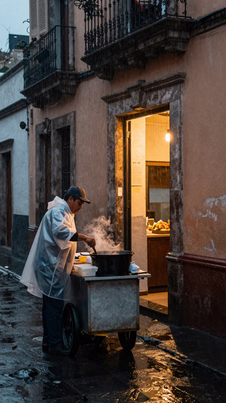 Vendor Cooking in Mexico City in in Mexico City, Mexico