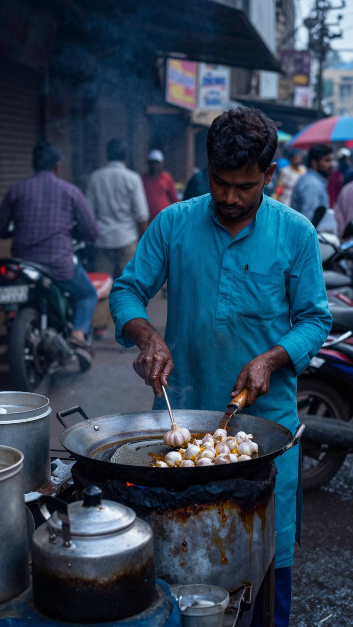 Vendor Cooking in Mumbai in in Mumbai, India