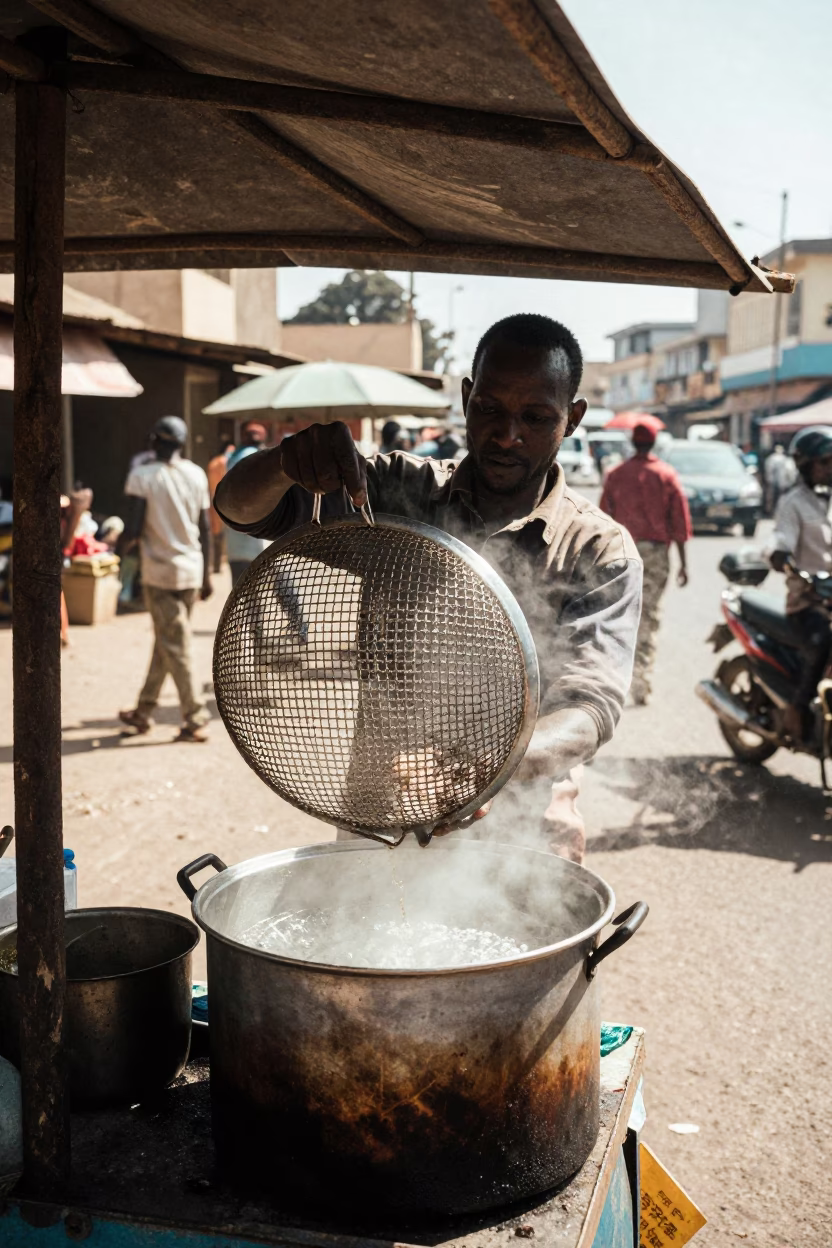 Vendor Cooking in Nairobi in in Nairobi, Kenya