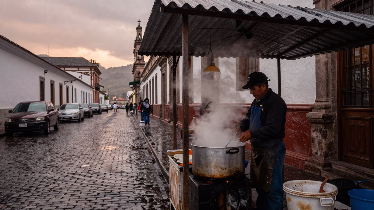 Vendor Cooking in Quito in in Quito, Ecuador