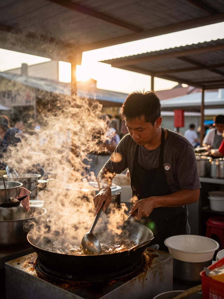 Vendor Cooking in Singapore in in Singapore, Singapore