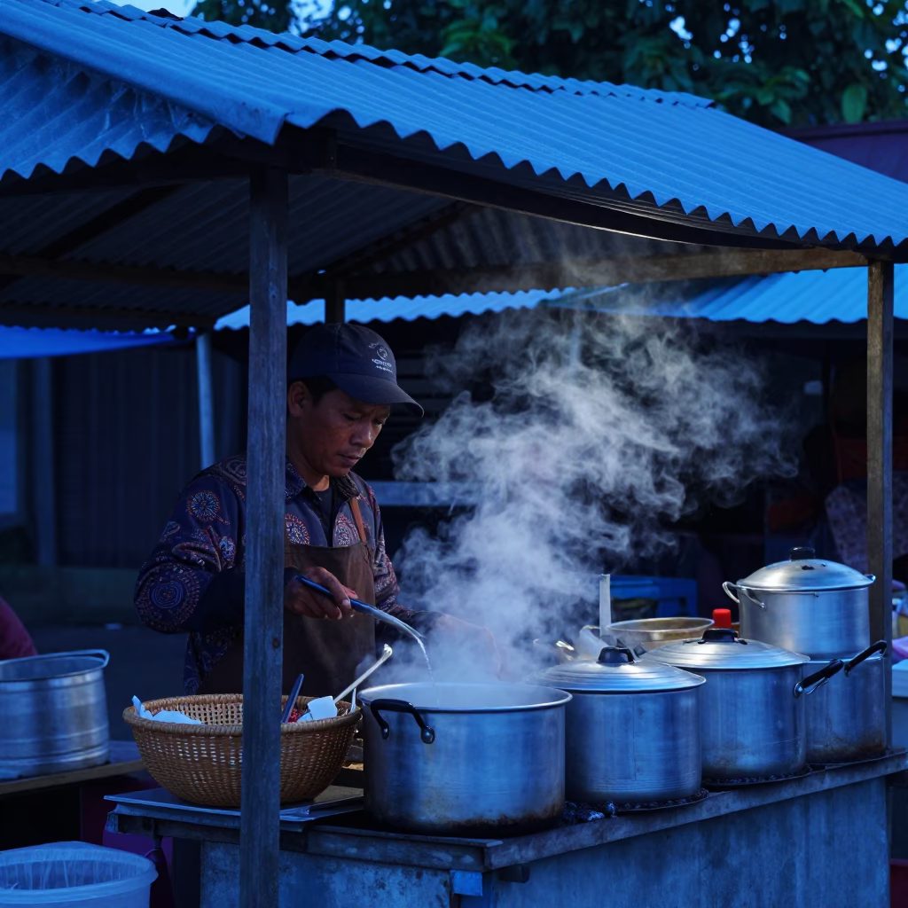 Vendor Cooking in Yogyakarta in in Yogyakarta, Indonesia