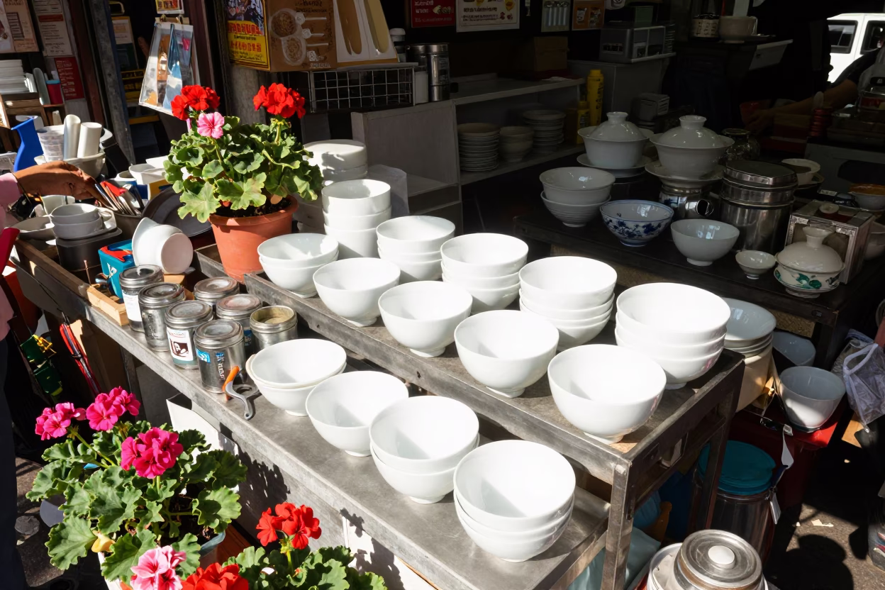 Vendor Display in Taipei at Late Morning Light in in Taipei, Taiwan