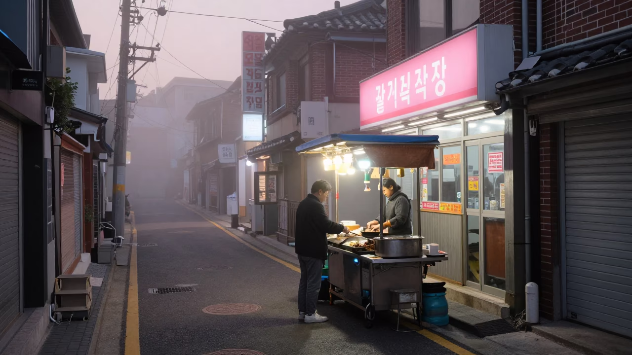 Vendor Grill in Seoul in in Seoul, South Korea