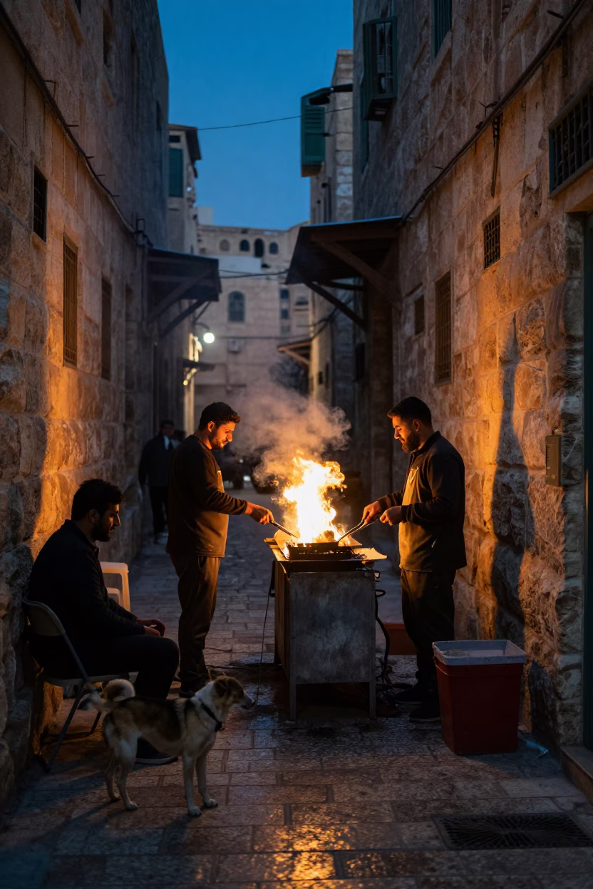 Vendor Grilling in Amman in in Amman, Jordan