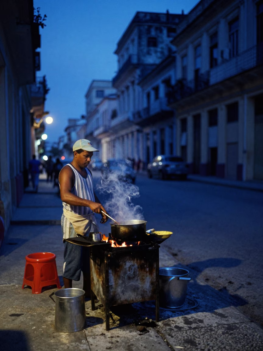 Vendor Grilling in Havana in in Havana, Cuba