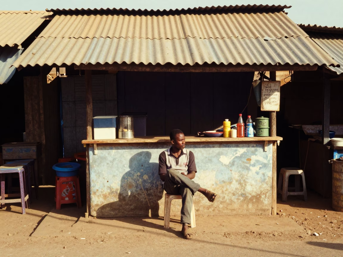 Vendor in Accra at Noon Light in in Accra, Ghana