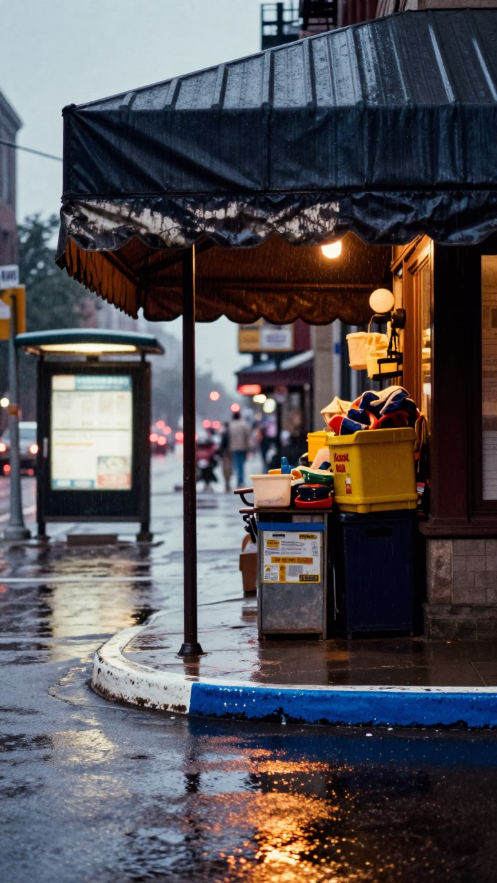 Vendor in Chicago at Dusk Light in in Chicago, Illinois, United States