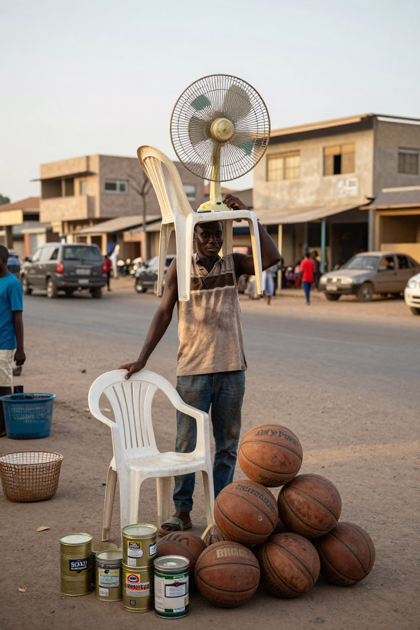 Vendor in Dakar at Evening Light in in Dakar, Senegal