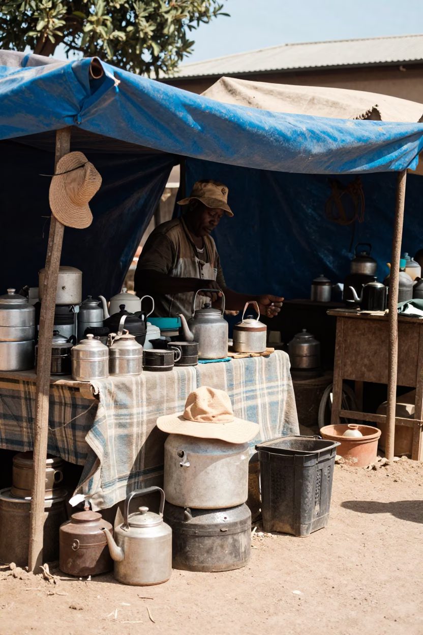 Vendor in Johannesburg at Late Morning Light in in Johannesburg, South Africa