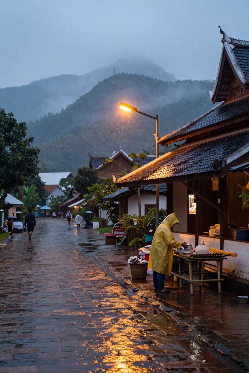 Vendor in Luang Prabang in in Luang Prabang, Laos