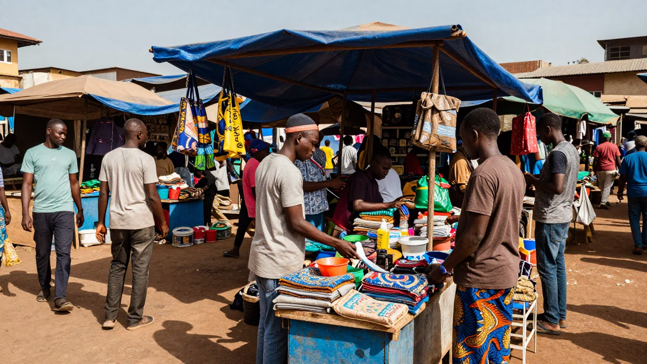 Vendor Interacting in Accra in in Accra, Ghana