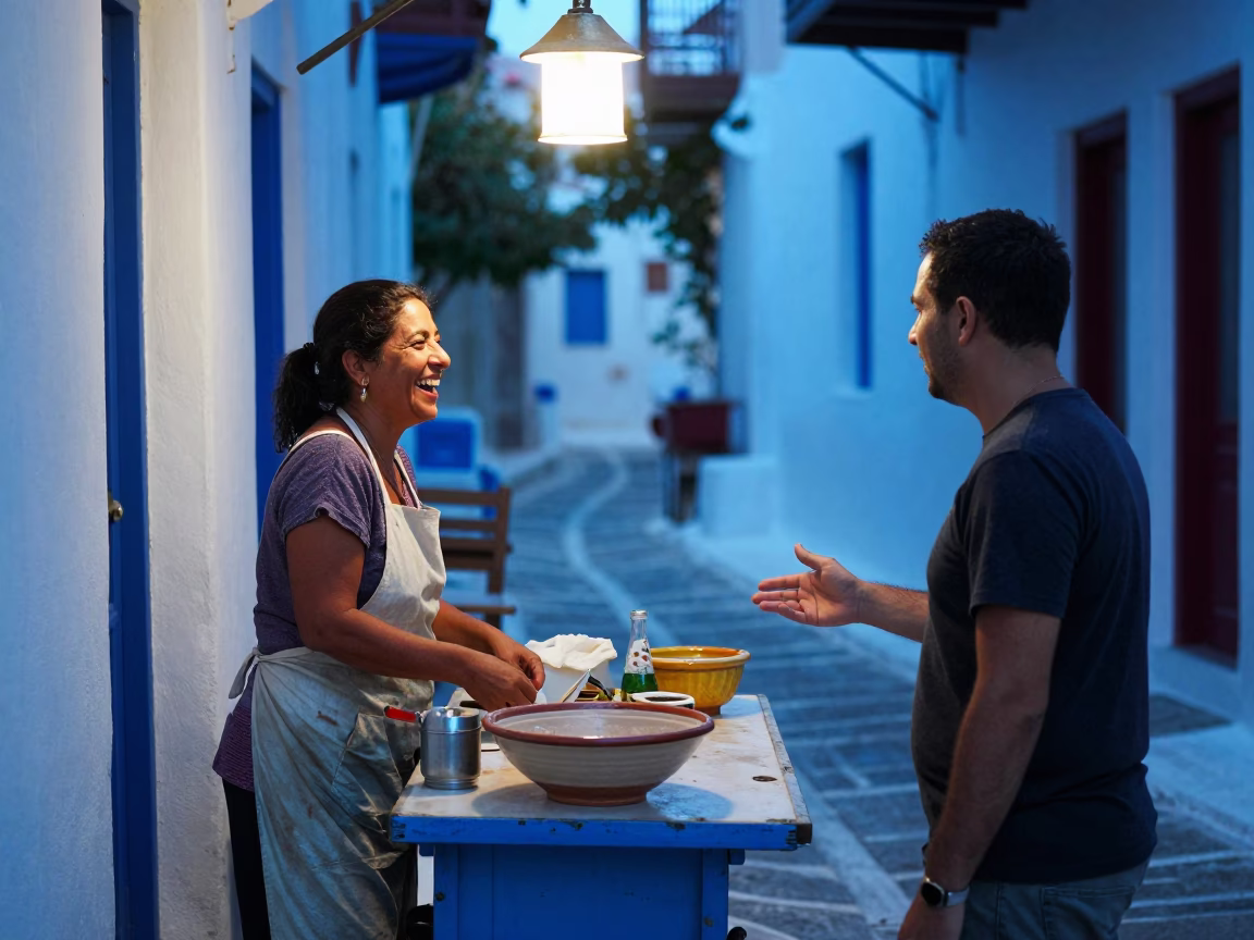 Vendor Interacting in Athens in in Athens, Greece