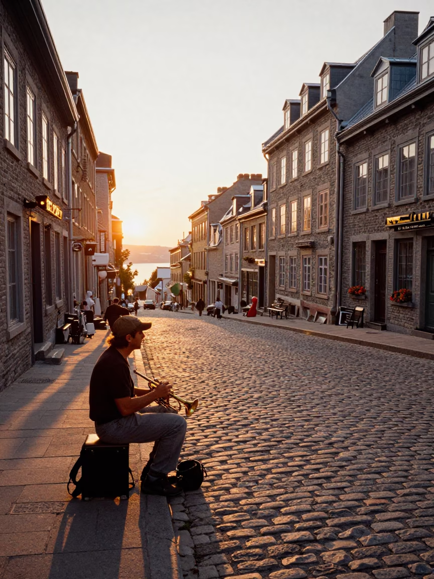 Vendor Interaction in Quebec City in in Quebec City, Quebec, Canada