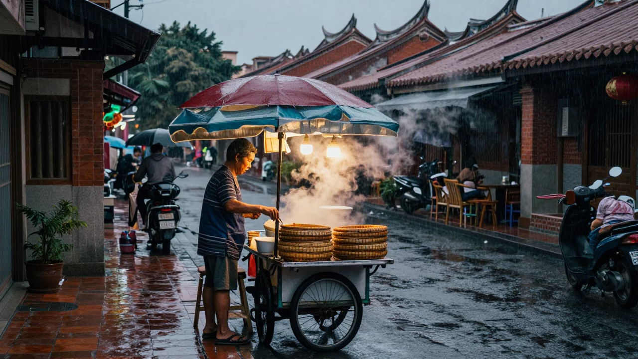 Vendor Interaction in Tainan in in Tainan, Taiwan