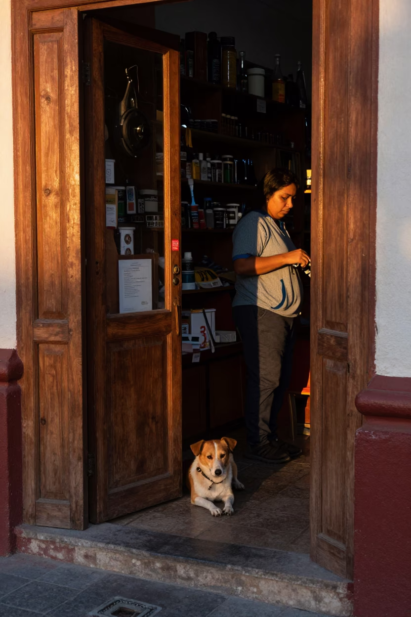 Vendor just after sunrise in Merida in in Merida, Mexico
