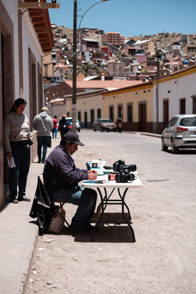 Vendor Midday in La Paz at Midday Light in in La Paz, Bolivia