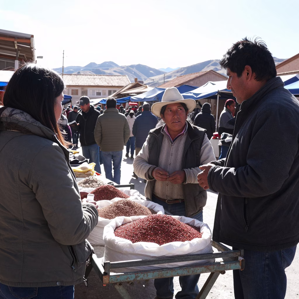 Vendor Negotiating in La Paz in in La Paz, Bolivia