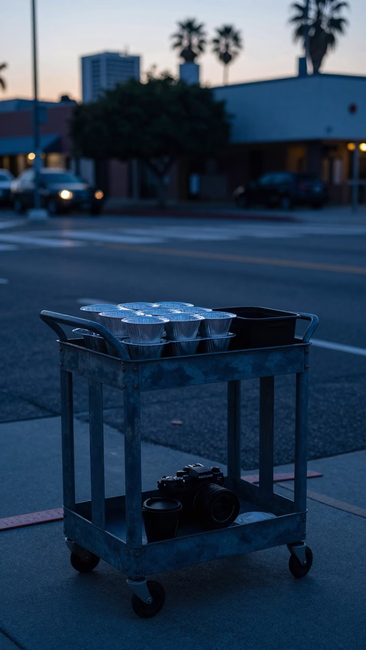 Vendor Prep in Los Angeles at Sunrise Light in in Los Angeles, California, United States