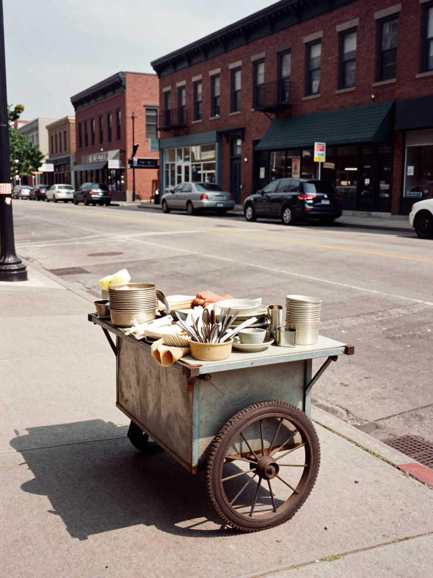 Vendor's Cart in Chicago in in Chicago, Illinois, United States