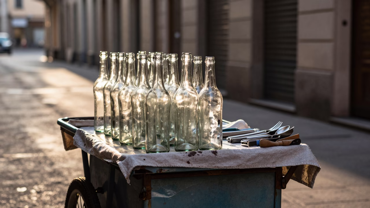 Vendor's Cart in Milan in in Milan, Italy