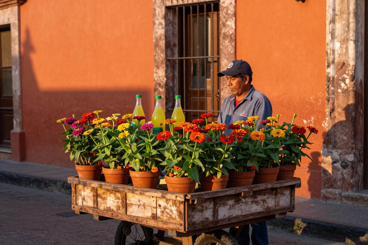 Vendor's Cart in Oaxaca in in Oaxaca, Mexico