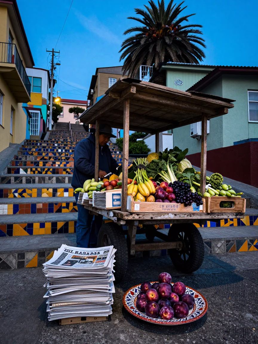 Vendor's Cart in Valparaiso in in Valparaiso, Chile