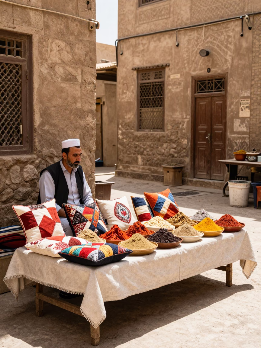 Vendor's Table in Cairo in in Cairo, Egypt