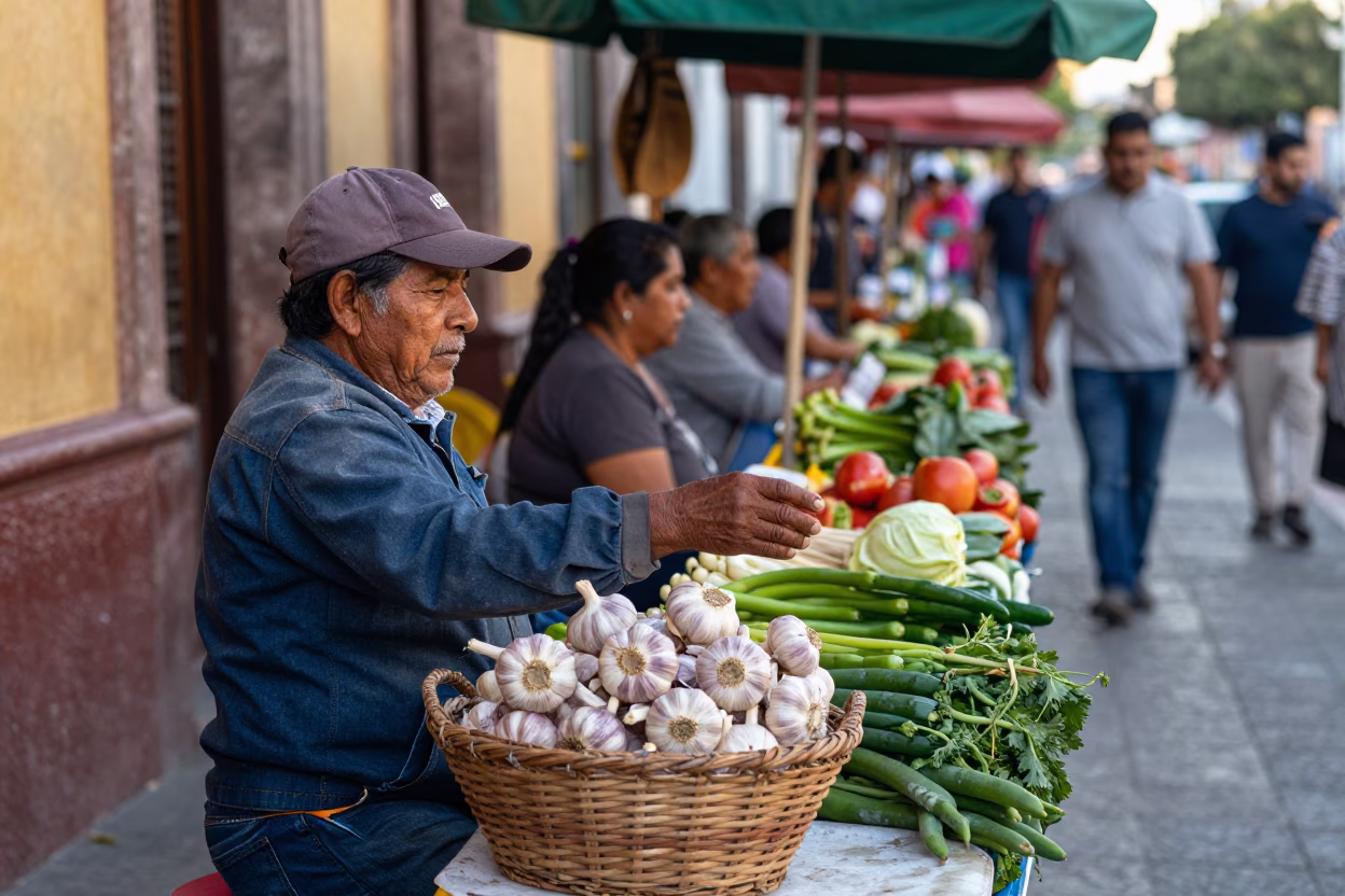 Vendor Scene in Guadalajara at As First Light Reaches The Scene in in Guadalajara, Mexico