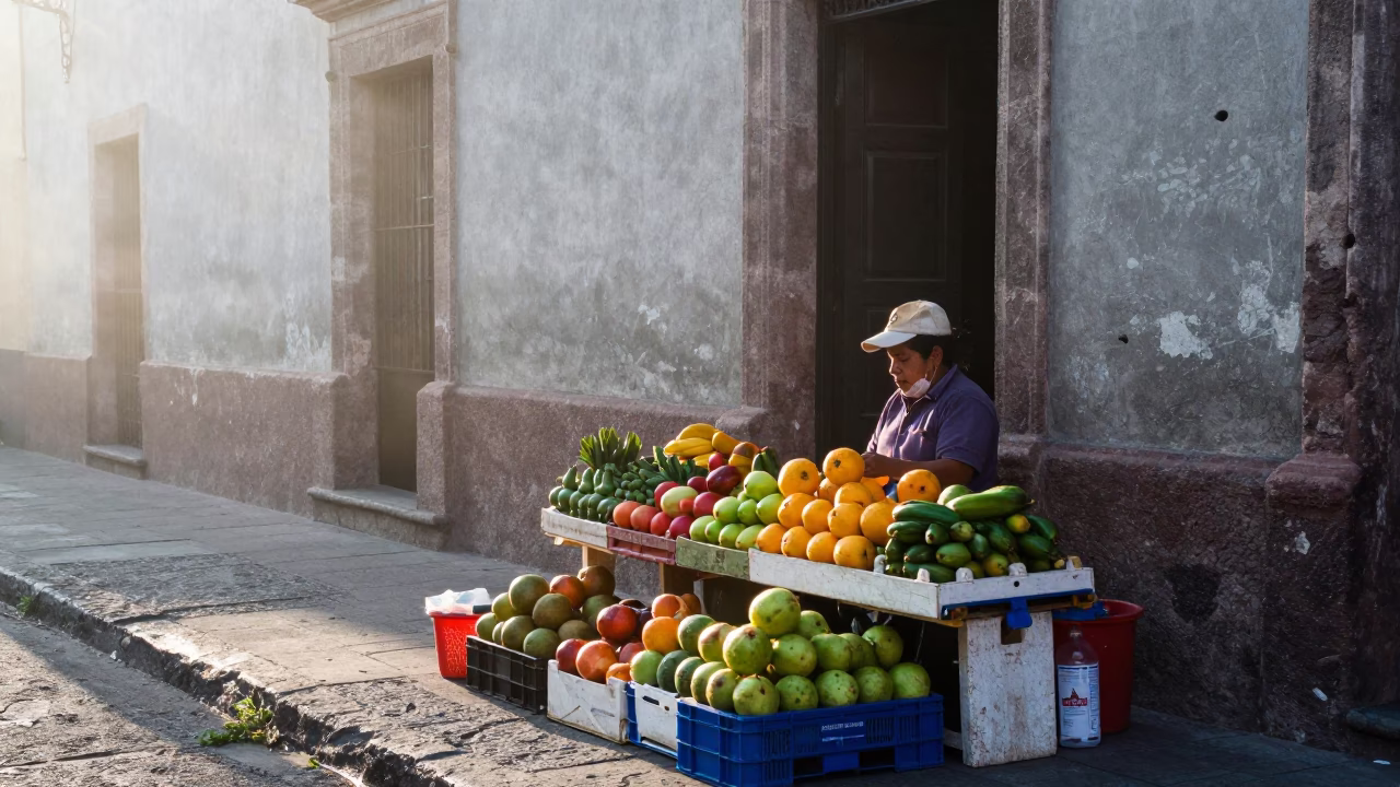 Vendor Scene in Guadalajara at The Early Morning Light in in Guadalajara, Mexico