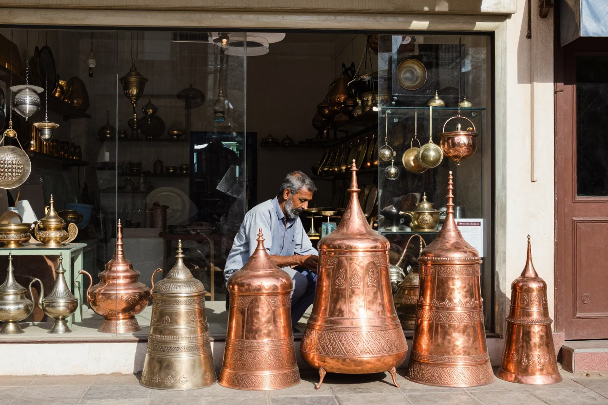 Vendor Scene in Jaipur at The Flat Glare Of Noon Light in in Jaipur, India