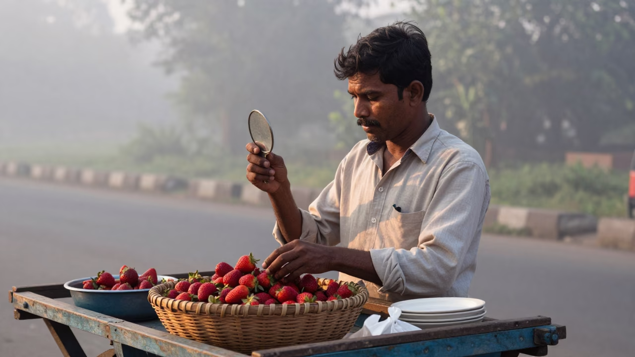 Vendor Scene just after sunrise in Kolkata in in Kolkata, India