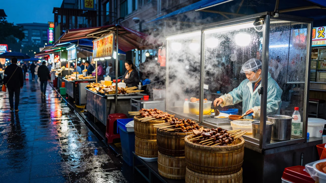Vendor Serving in Taipei in in Taipei, Taiwan