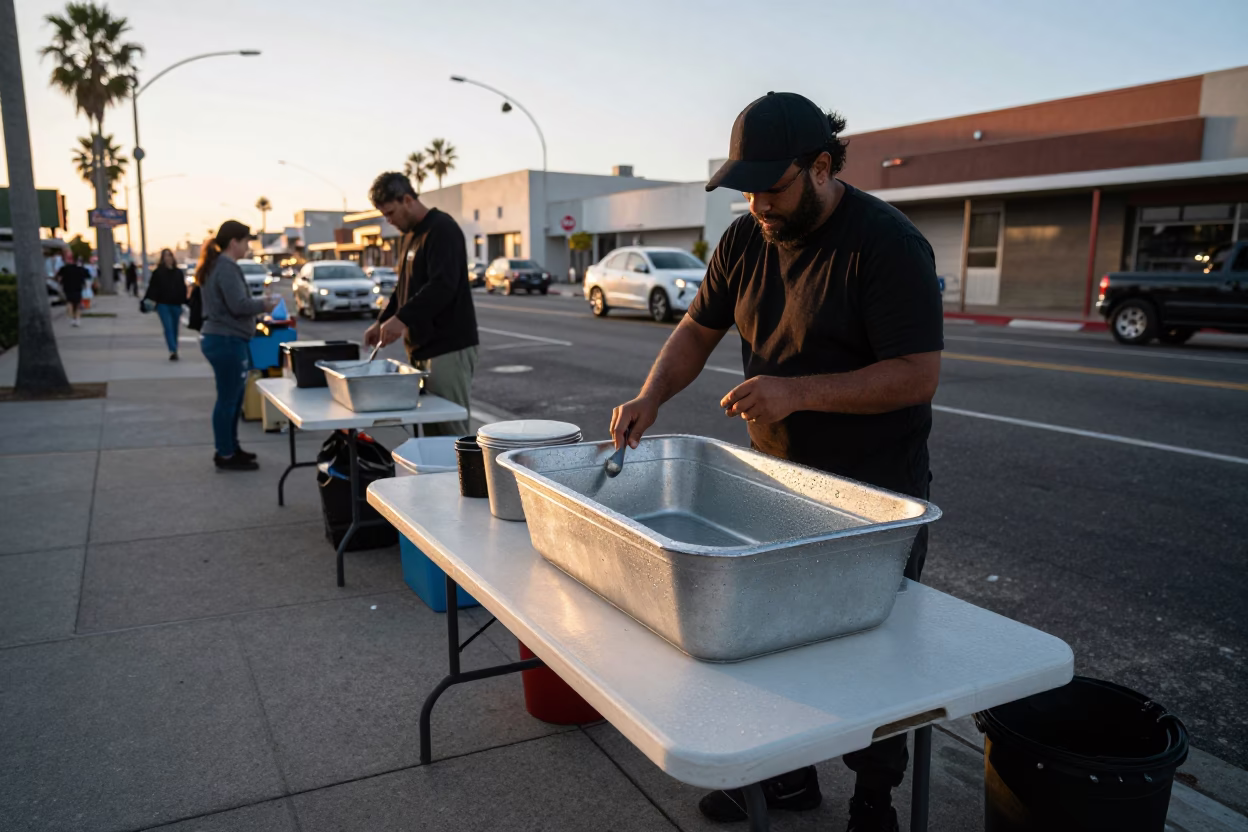 Vendor Setup at The Early Morning Light in San Diego in in San Diego, California, United States