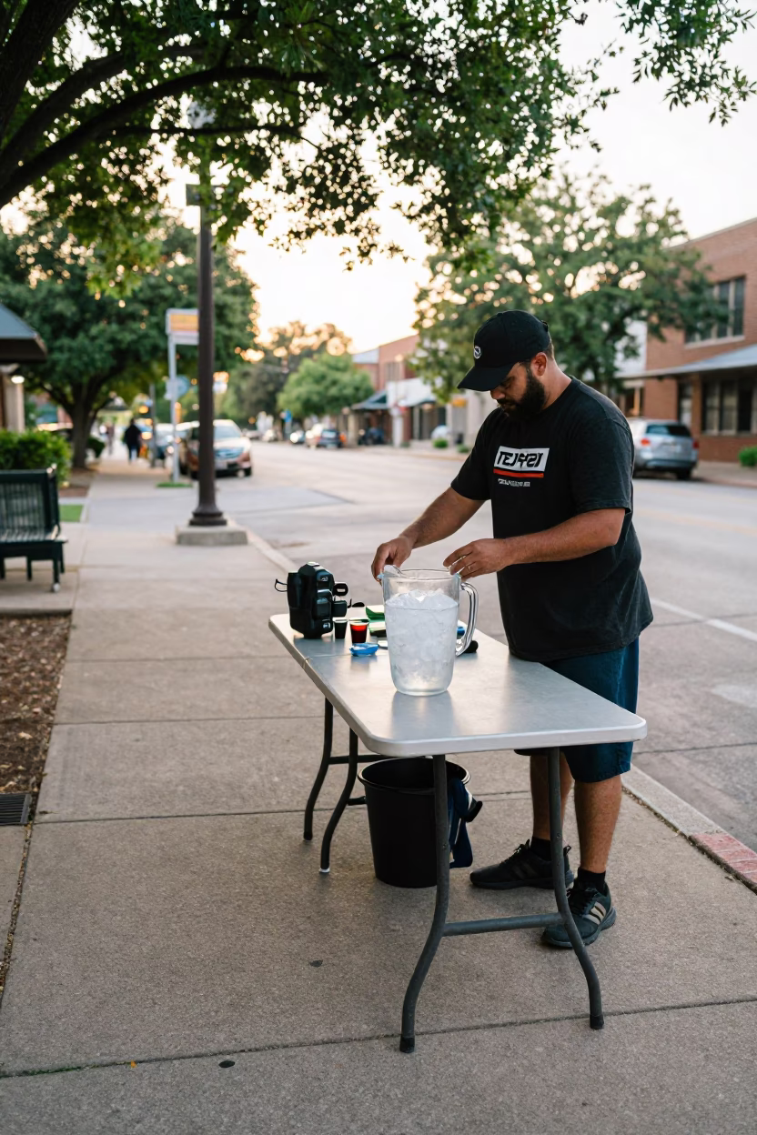 Vendor Setup in Austin at The Early Morning Light in in Austin, Texas, United States