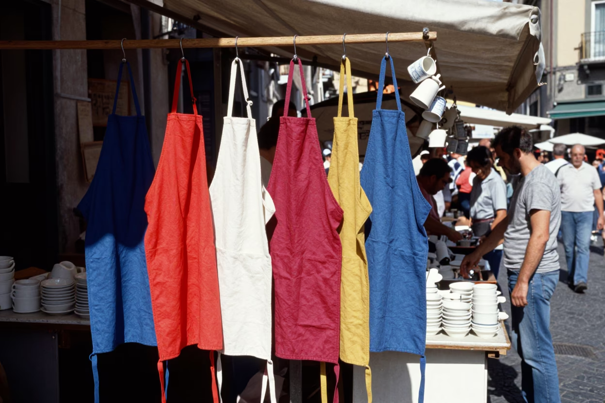 Vendor Stall at Flat Noon Light in Naples in in Naples, Italy