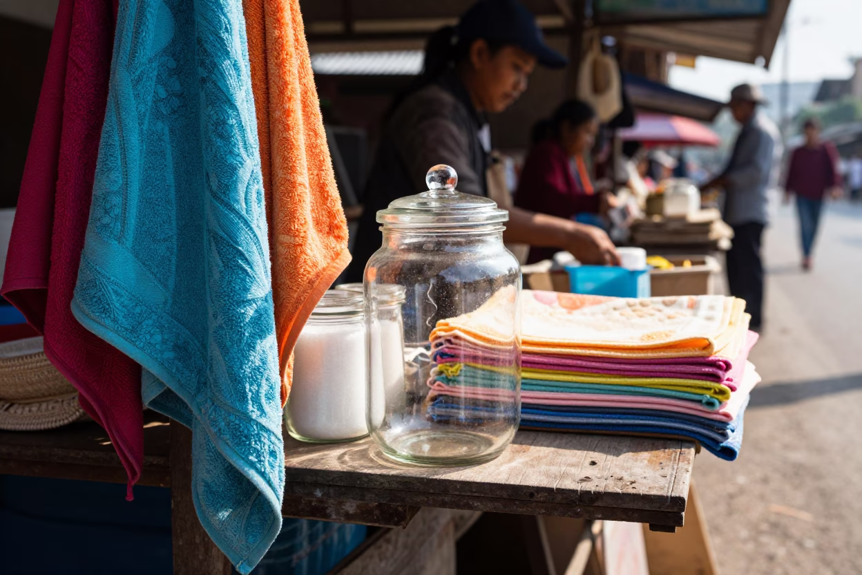 Vendor Stall in Chiang Mai at Noon Light in in Chiang Mai, Thailand